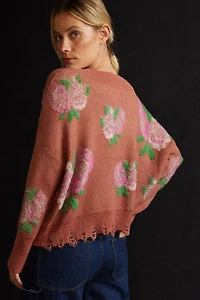 Drop Shoulder V-Neck Sweater