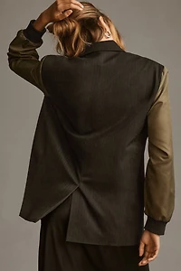 Dolan Utility Mixed Fabric Blazer