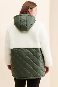 Sanctuary Quilted Sherpa Mix Coat