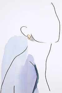 Missoma Molten Pearl Twisted Mini Double Hoop Earrings
