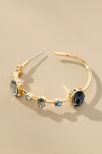Spaced Crystal Hoop Earrings