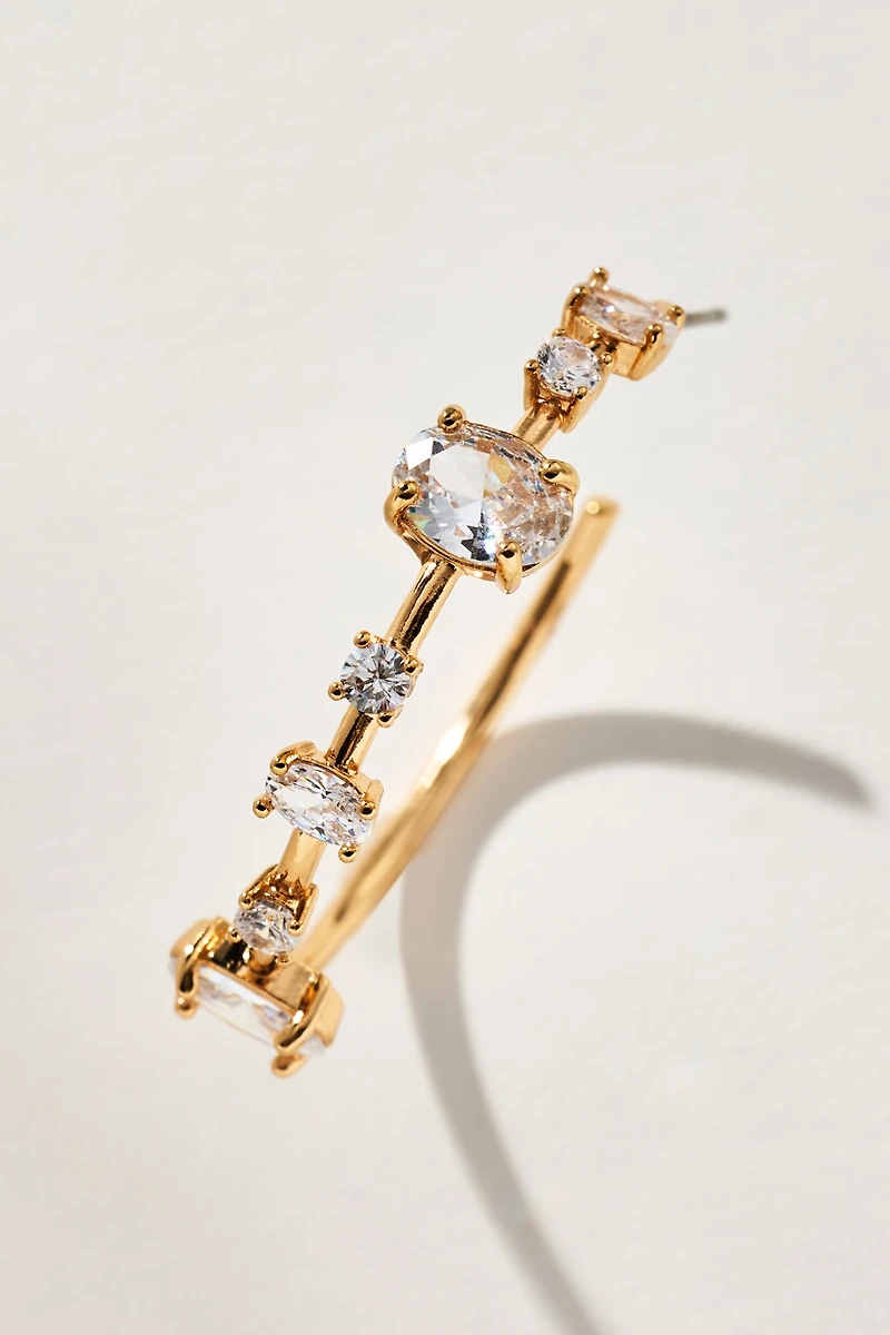 Spaced Crystal Hoop Earrings