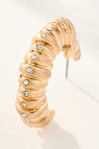 Ribbed Metal Hoop Earrings