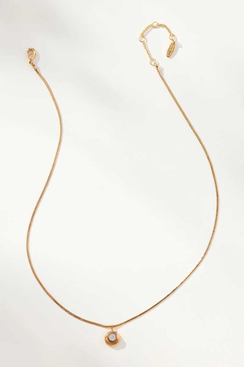 Delicate Crystal Bezel Necklace