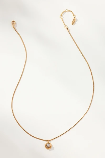 Delicate Crystal Bezel Necklace