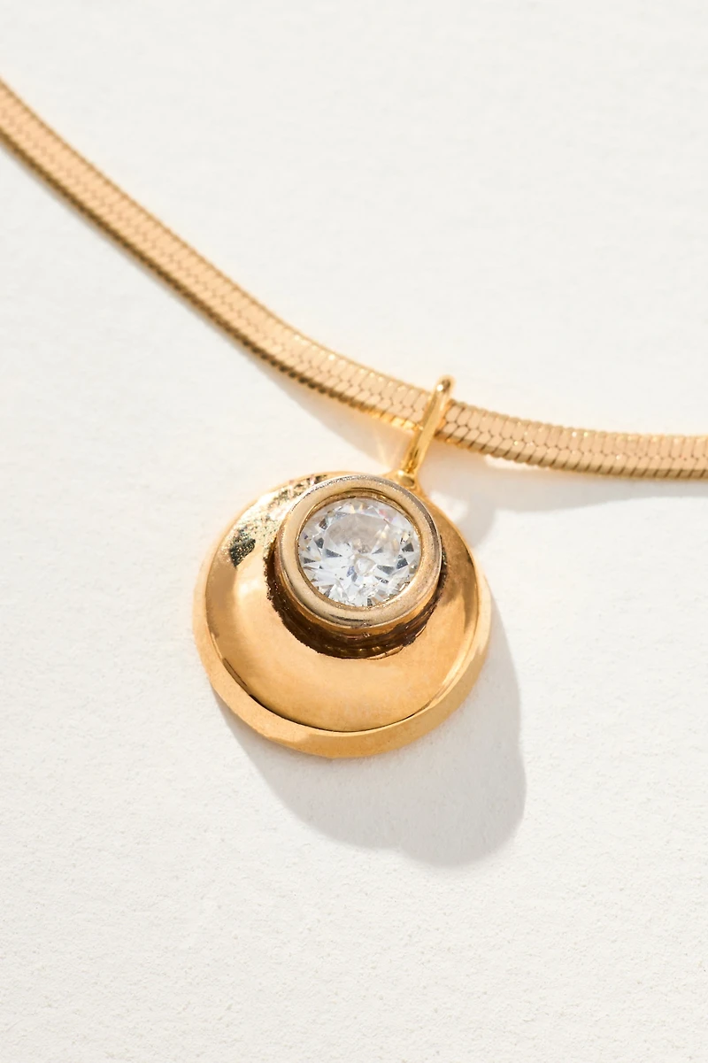 Delicate Crystal Bezel Necklace