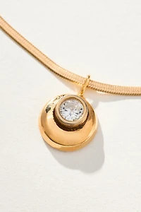 Delicate Crystal Bezel Necklace