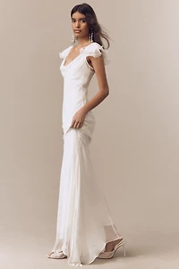 De La Vali Cowl-Neck Silk Mermaid Gown