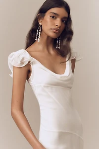 De La Vali Cowl-Neck Silk Mermaid Gown