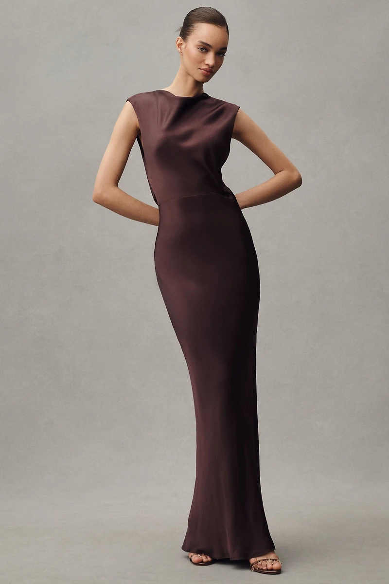 Shona Joy La Lune Cowled Open-Back Maxi Dress