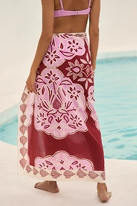 Celandine Printed Embroidered Sarong