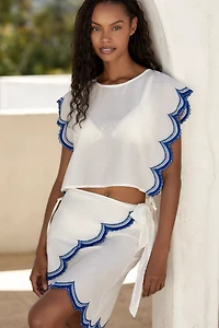 Maeve Cotton Scallop Shell Tank Top