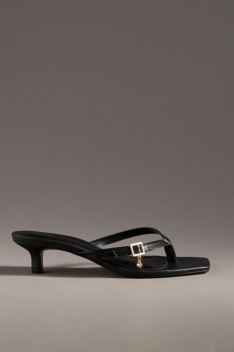 Maeve Thong Buckle Kitten Heels