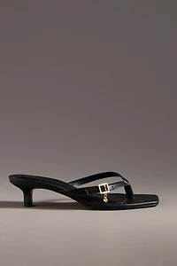 Maeve Thong Buckle Kitten Heels