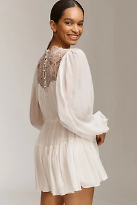 Shona Joy Emory Long-Sleeve Lace Mini Dress
