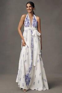 LoveShackFancy Lilah Halter Maxi Dress