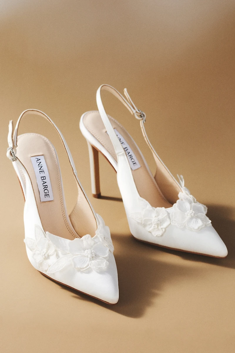 Anne Barge Poppy Satin Slingback Heeled Mules