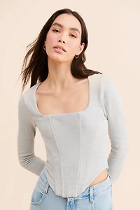 Good American Terry Knit Corset Top