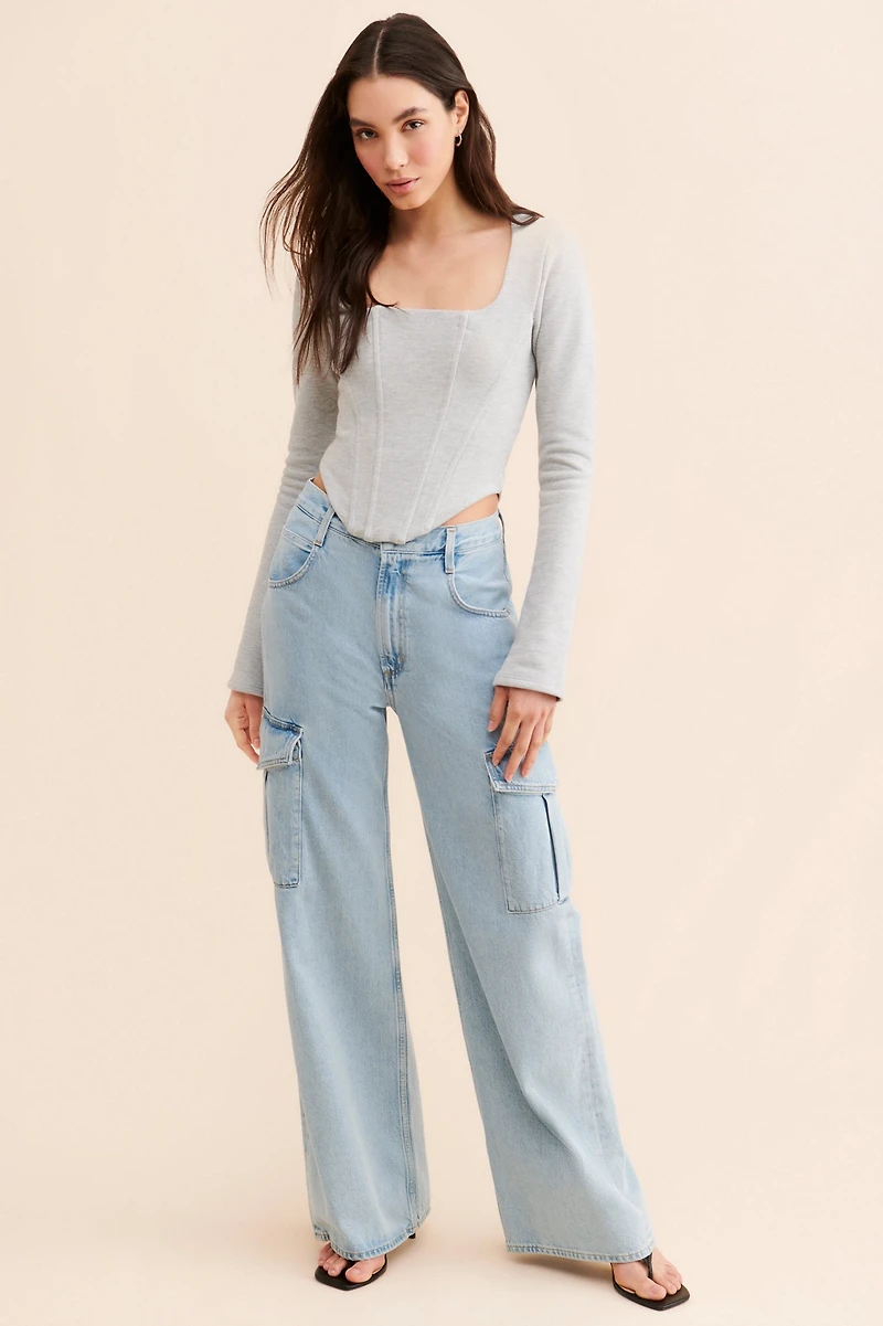 Good American Terry Knit Corset Top