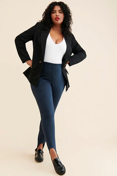 Eloquii Faux Suede Stirrup Leggings