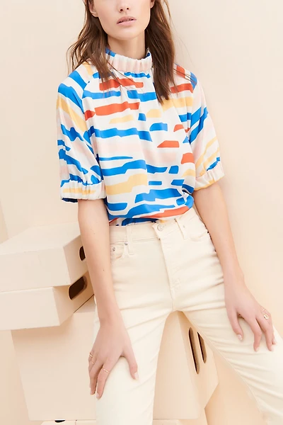 Corey Lynn Calter Elastic Cuffed & Collared Tee