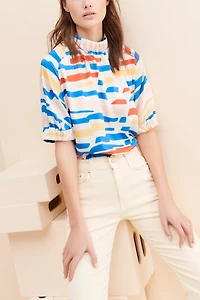 Corey Lynn Calter Elastic Cuffed & Collared Tee