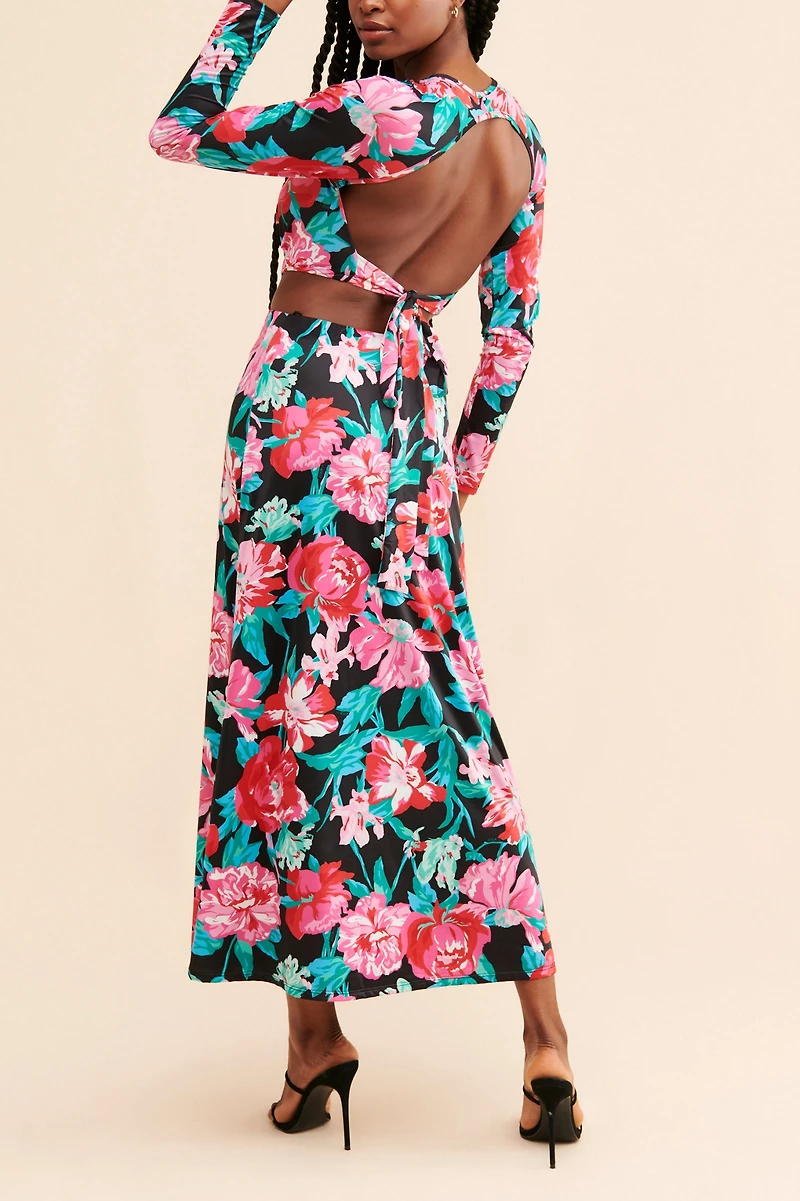 AFRM Floral Slinky Midi Dress