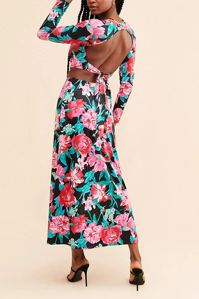 AFRM Floral Slinky Midi Dress