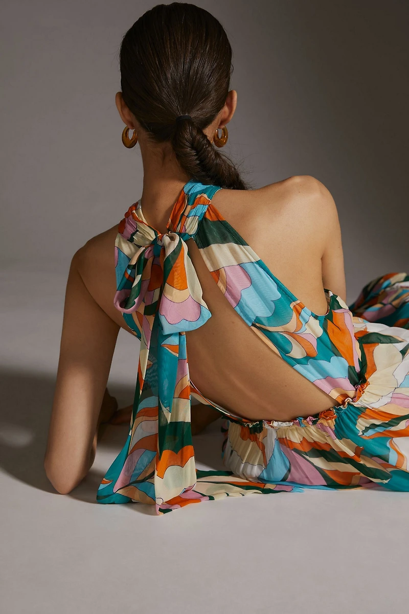 Maeve Keyhole Halter Maxi Dress