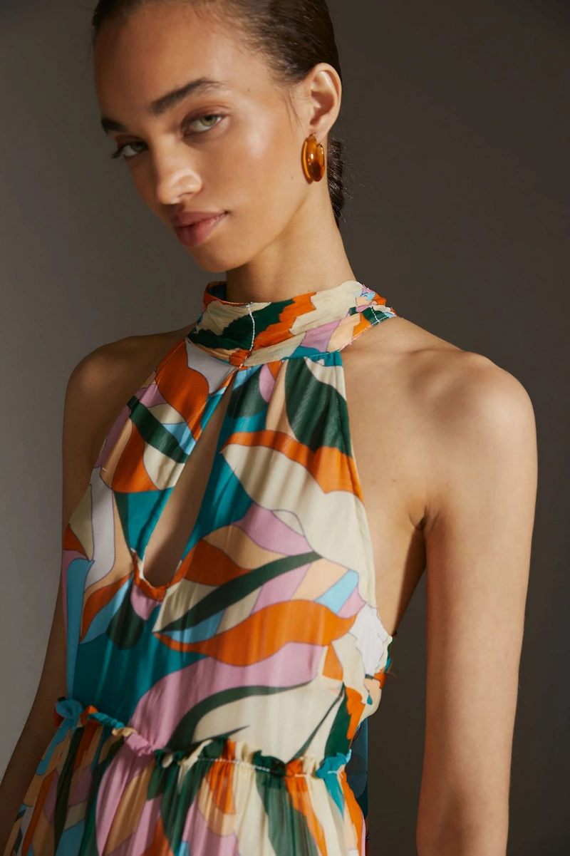 Maeve Keyhole Halter Maxi Dress