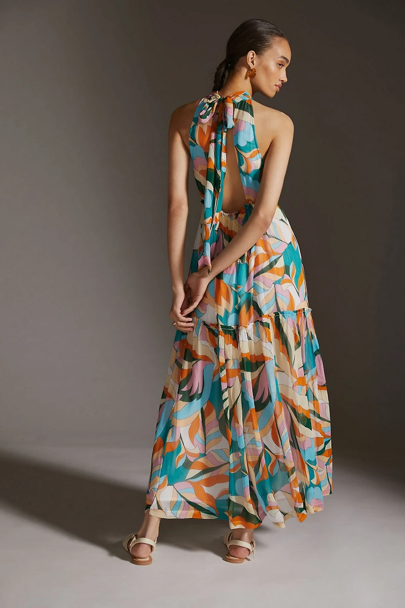Maeve Keyhole Halter Maxi Dress
