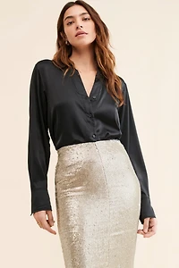 Line + Dot Roseline Maxi Skirt