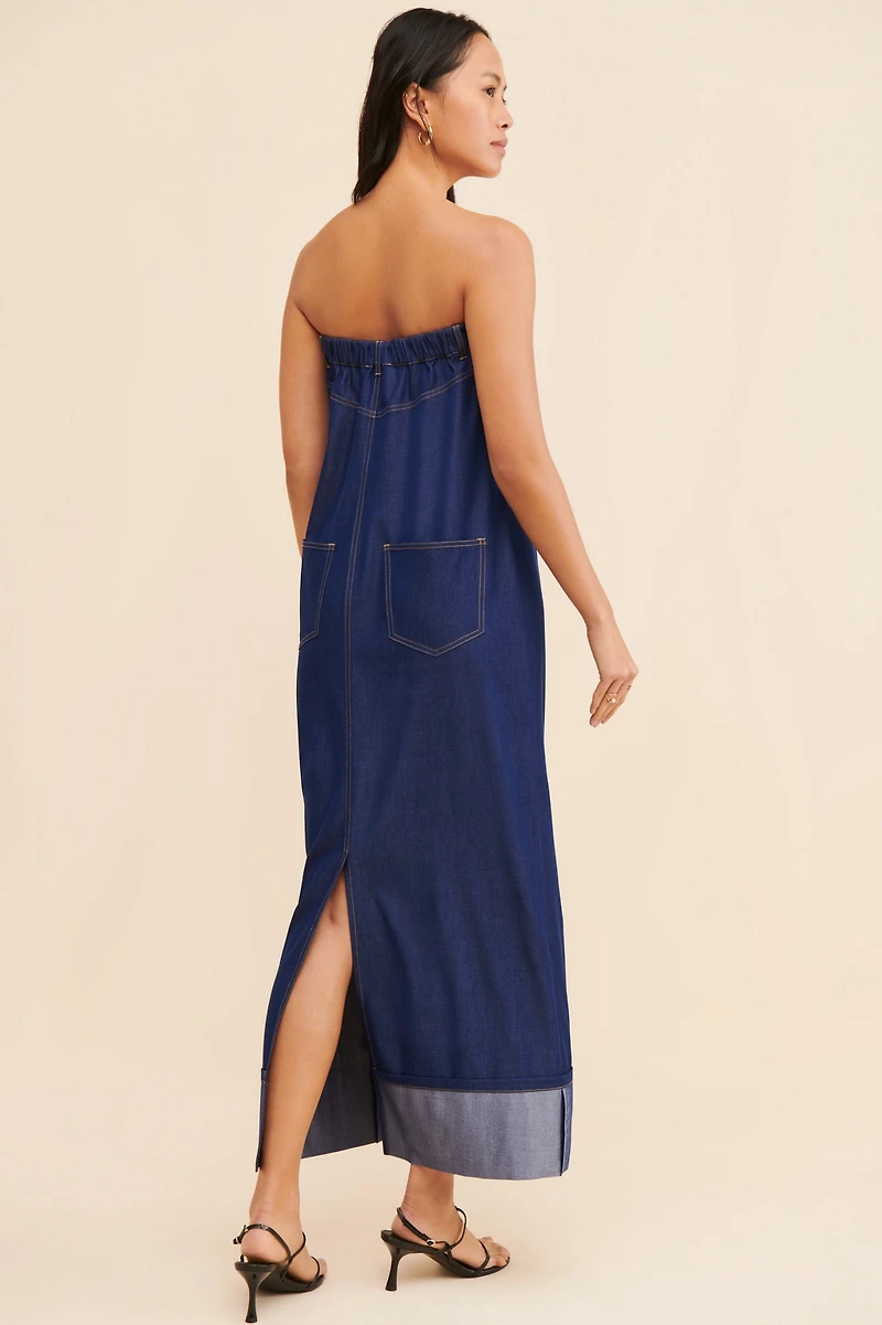 Mare Strapless Denim Skirt Dress