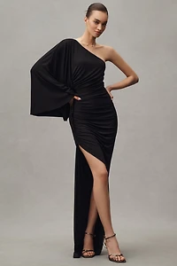 Ronny Kobo Kallista One-Shoulder Column Maxi Dress