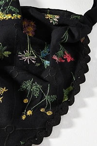 Embroidered Floral Hair Scarf