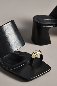 By Anthropologie Toe-Ring Block-Heel Mules