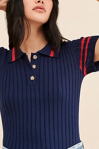 Flat White Polo Knit Tee