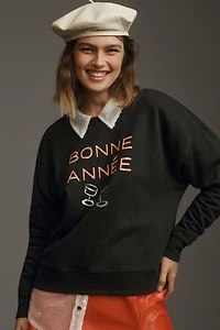 Maeve Bonne Année Varsity Crew Pullover