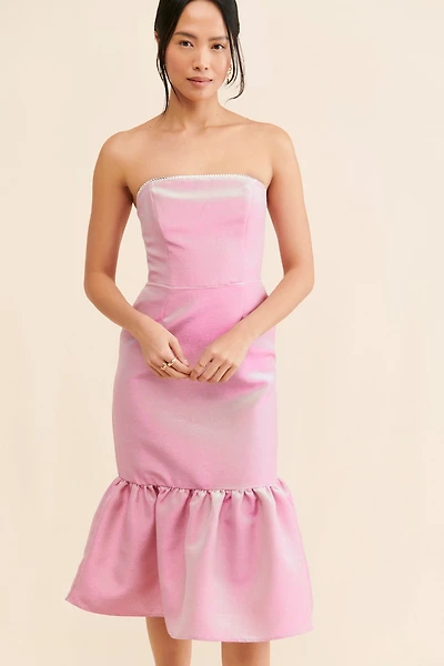 Gin & Jules Lexi Crystal Trim Midi Dress