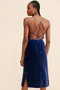 Velvet Slip Midi Dress