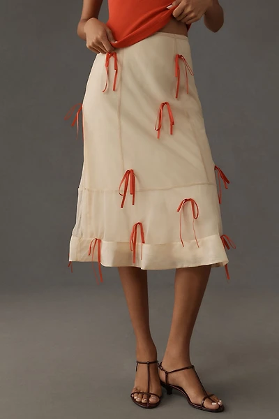 Maeve Ribbon Pencil Midi Skirt