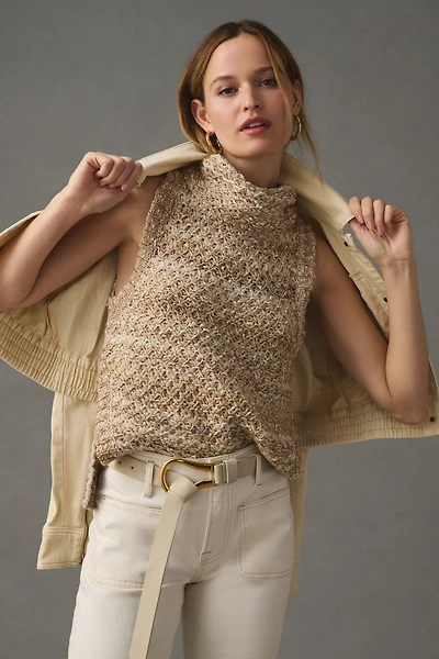 Pilcro Sleeveless Turtleneck Sweater