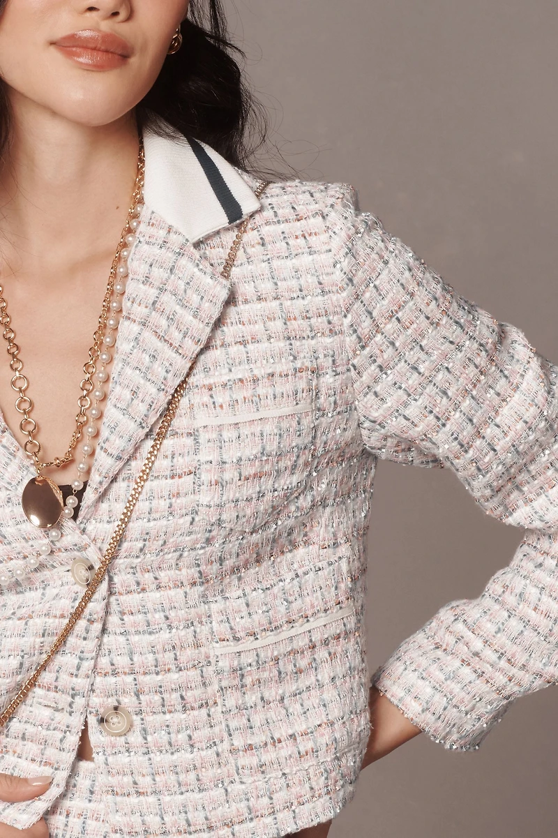 Maeve Sporty Trim Tweed Jacket