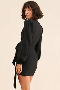 g.p.d. Mini Puff-Sleeve Wrap Dress