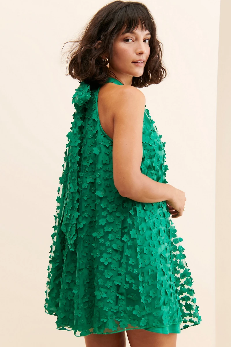Eva Franco Floral Textured Mini Dress