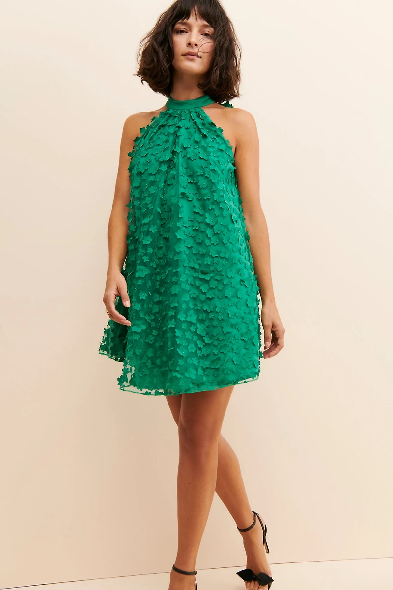 Eva Franco Floral Textured Mini Dress