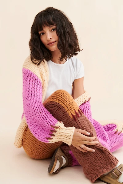 SAACHI Colorblock Patchwork Knit Pants