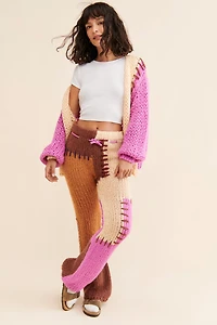 SAACHI Colorblock Patchwork Knit Pants