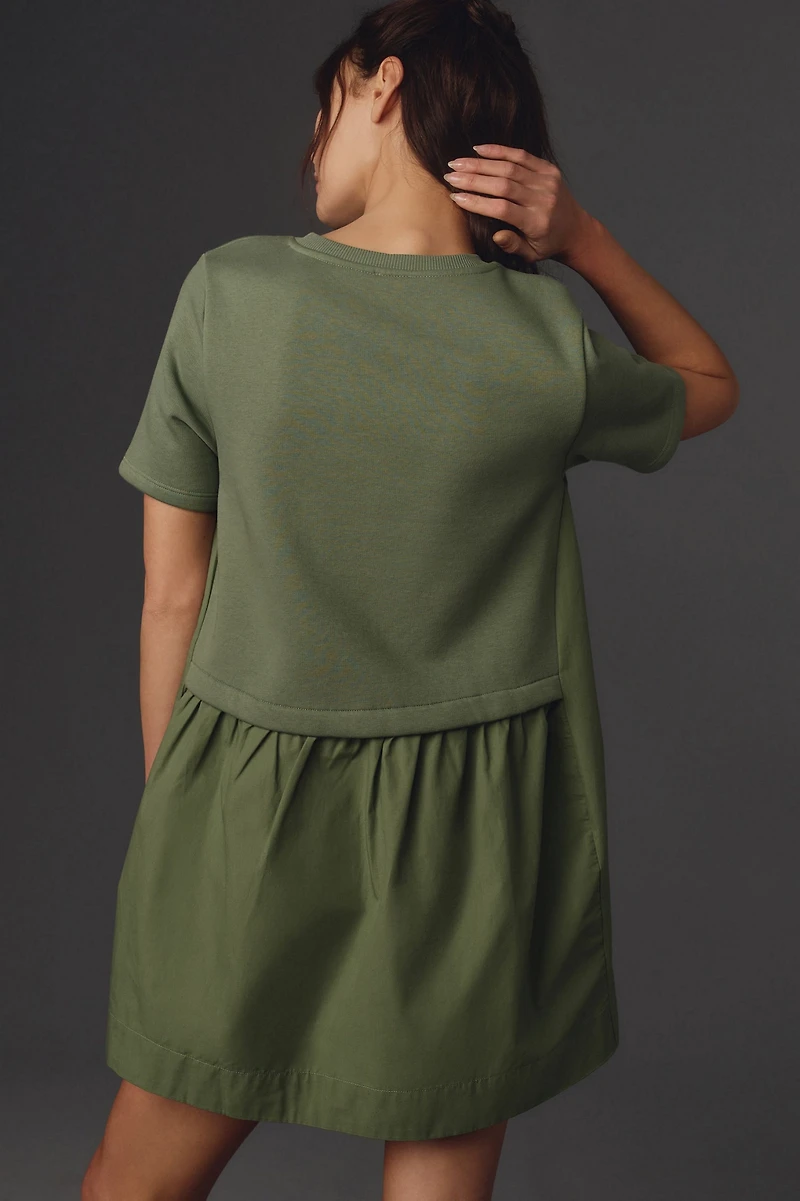 Pilcro Short-Sleeve Sweatshirt Twofer Mini Dress