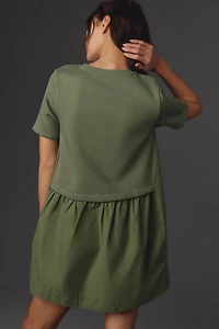 Pilcro Short-Sleeve Sweatshirt Twofer Mini Dress